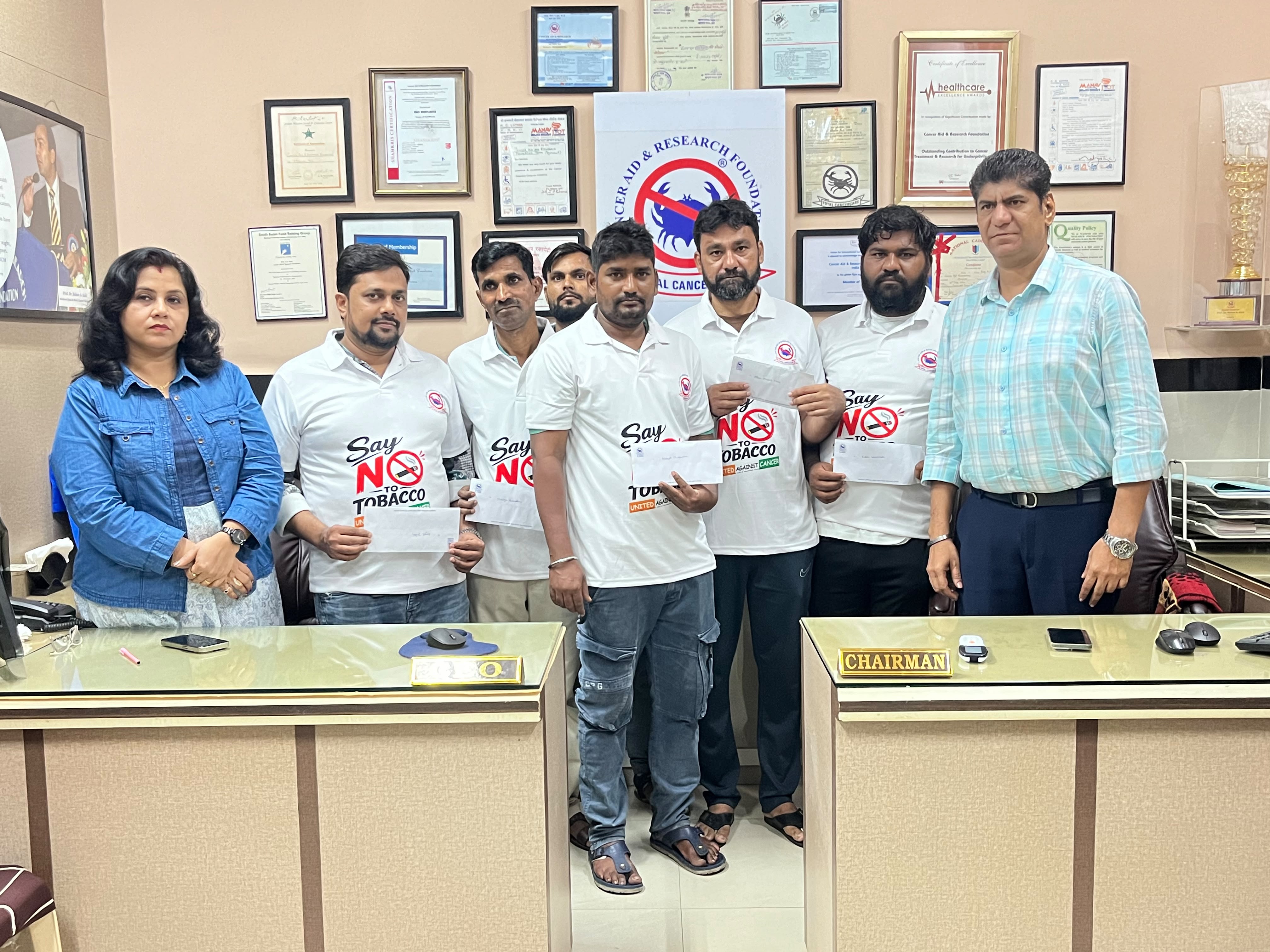 Cheque distribution at CARF Byculla Office  photo gallery cover